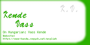kende vass business card
